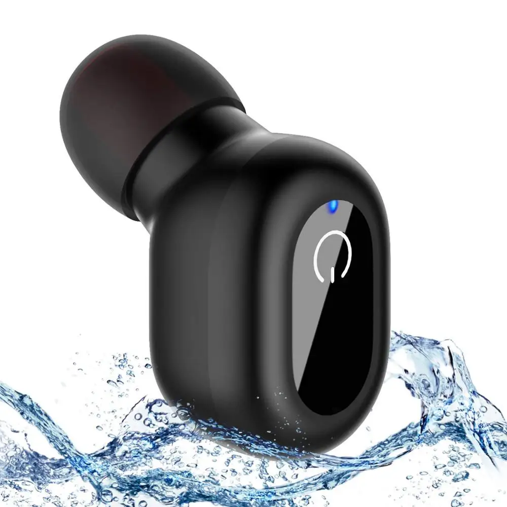 Black Мини Bluetooth Earbud, один маленький беспроводной наушник Гарнитура для автомобиля с чистым микрофоном-фиолетовый - Цвет: Black