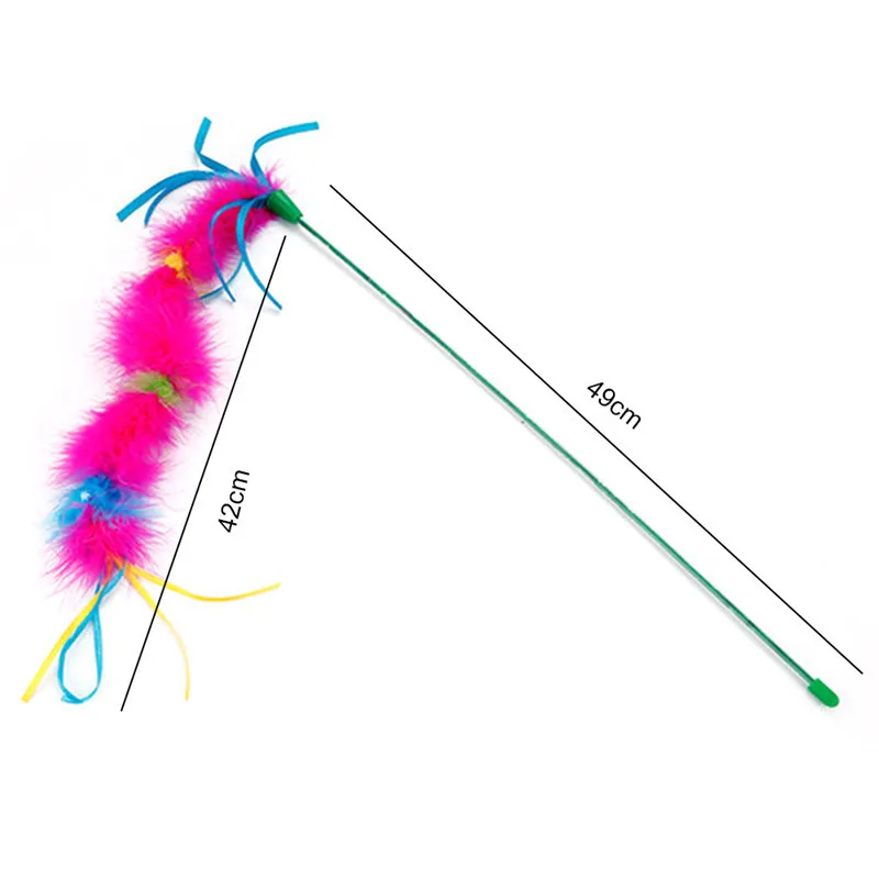 Пластиковая Палочка для кошек с перьями|Игрушки кошек| |