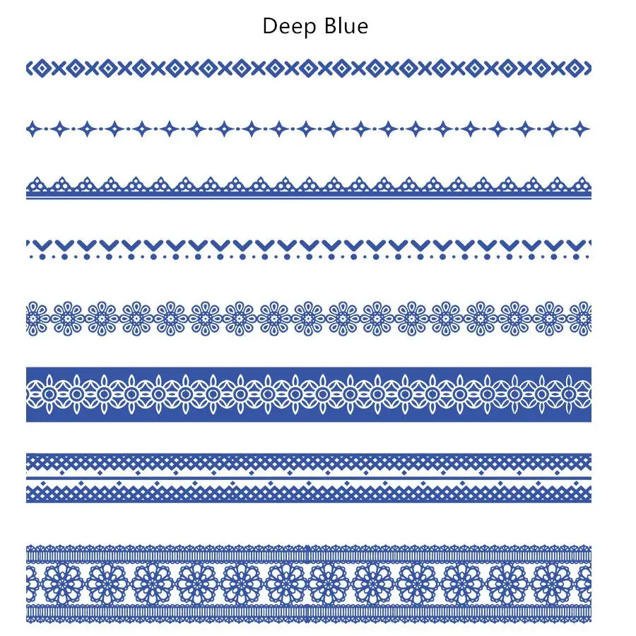 Deep Blue set 8 шт кружева маскировки комплект старинное Украшение Розовый сине-белые цвет Васи лента скрапбукинга наклейки подарок для ребенка канцелярские F405 - Цвет: Deep Blue set
