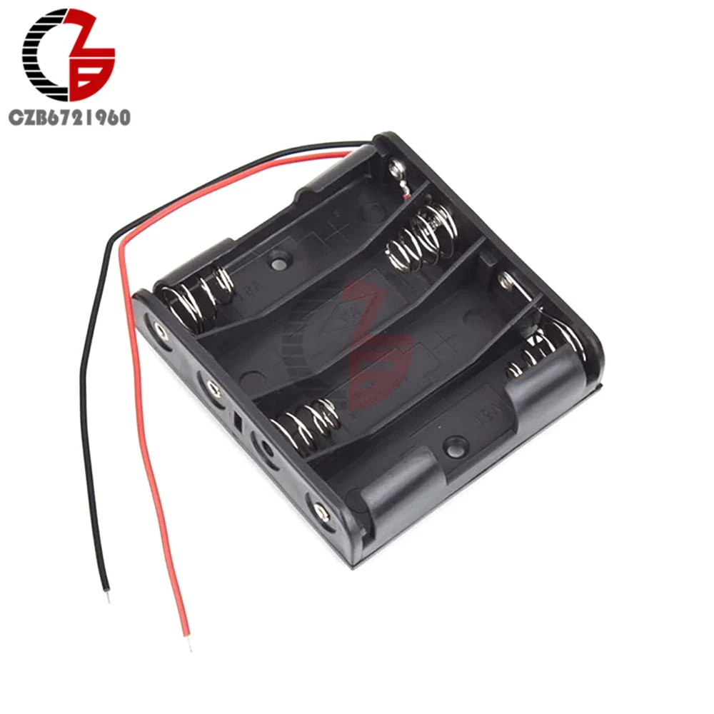4X AA Батарея держатель 1,5 V Батарея ящик для хранения чехол с подводящего провода для Мощность банк DIY легкой пайки 1/2/3/4/5 слот - Цвет: 4X