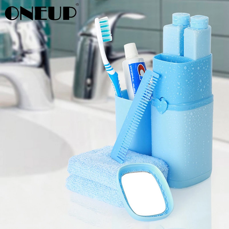 ONEUP портативный дорожный набор для мытья зубных щеток, коробка для хранения чашки, для путешествий на открытом воздухе, туалетные принадлежности, креативные деловые комплекты для ванной