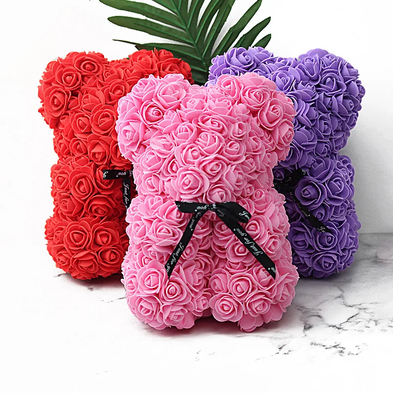 1 шт 20 см/35 см пена Роза медведь собака Плесень DIY Искусственный Роза плюшевый медведь клеевой пистолет стикер набор на День святого Валентина Свадебный подарок декор