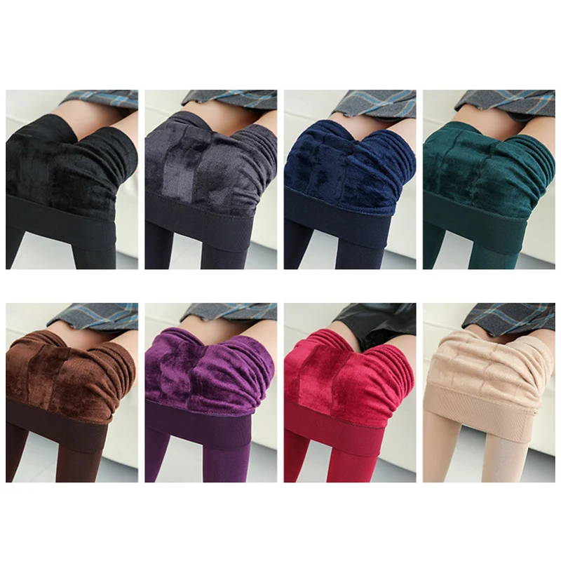 2017 осень зима Мода Фитнес толстые теплые леггинсы с высокой талией из