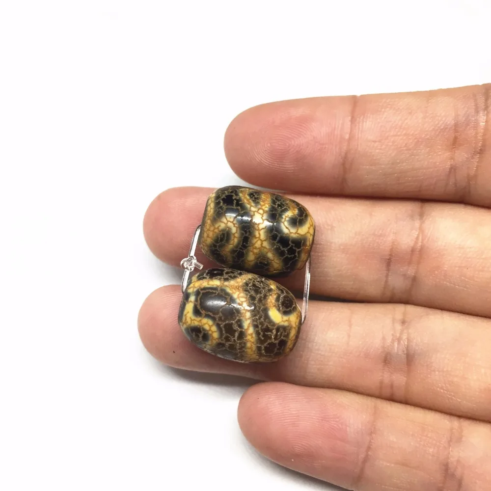 2pcs/lots Natural Agate Stone 13mm*17.5mm Tibetan Dzi Beads Special Totem For Jewelry Making Bracelet Necklace | Украшения и