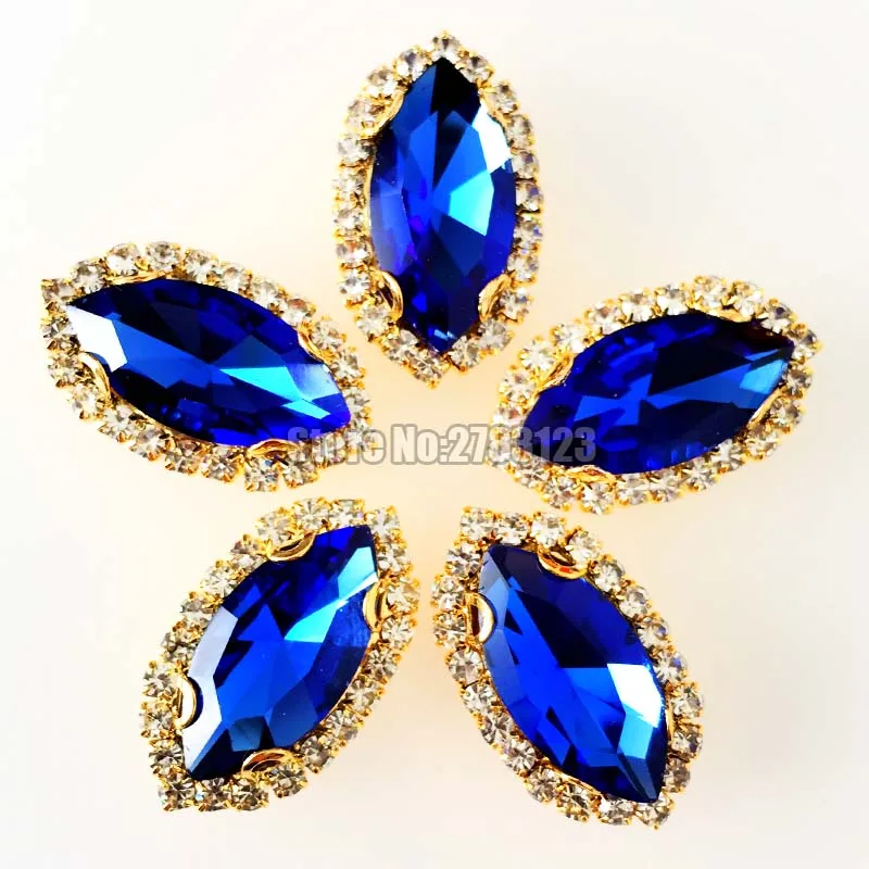 Royalblue хрустальные пуговицы в форме конского глаза стеклянные кристаллы AAA +