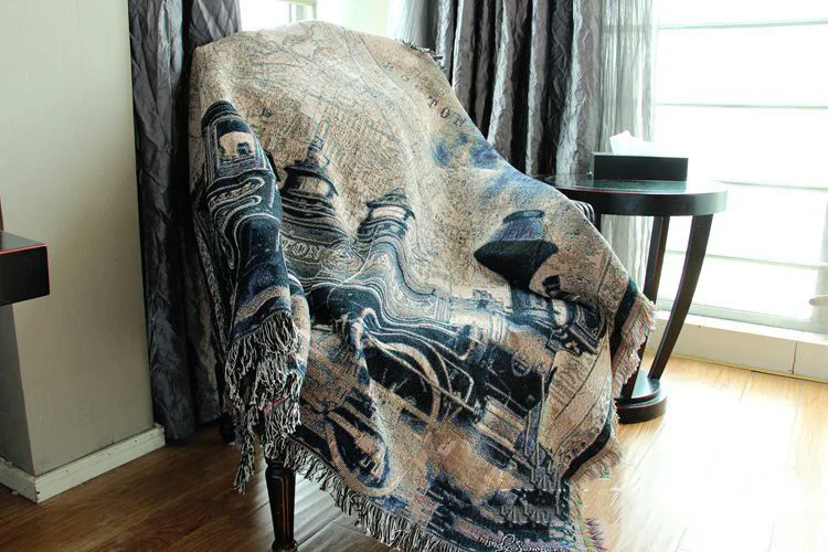 Винтаж гобелен хлопок одеяло домашнее украшение диван для отдыха крышка пианино