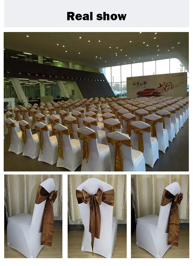 1 шт. свадебное украшение стул шампанского Noeud de Chaise Mariage Sashes Stoel Strikken Bruiloft Goud стул банты свадебные золотые