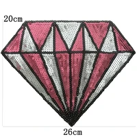 2pcs pink sequins diamond patches for clothing bags t shirt sewing on sequined patch large diy decoration accessories appliques