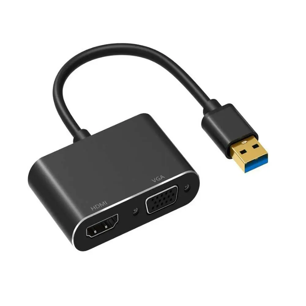 USB 3,0-HDMI VGA адаптер Mac OS USB-VGA HDMI адаптер 1080P конвертер Поддержка HDMI VGA синхронизация выход для Windows7/8/10
