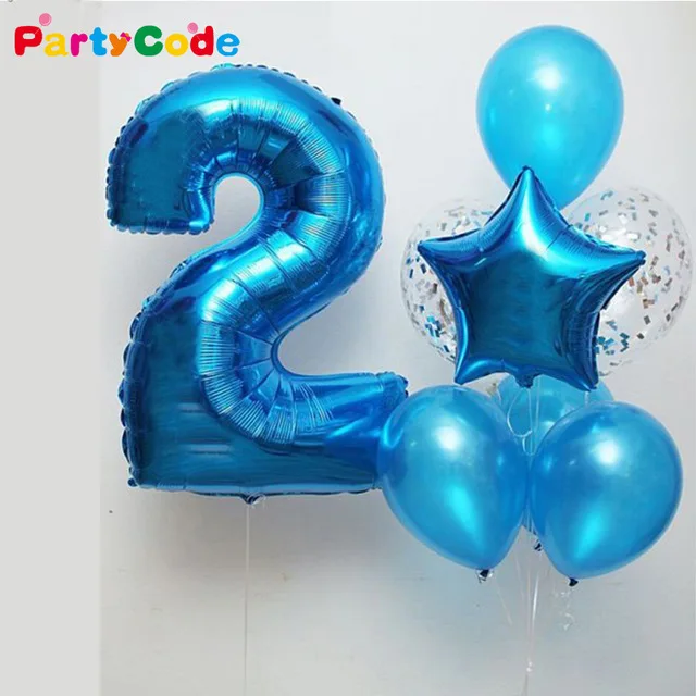 Same as picture Воздушный шар на 1 день рождения, 1 год, с цифрами, на 1, 2, 3, 4, 5, 6, 7 лет, украшение на день рождения, для маленьких мальчиков и девочек - Цвет: Same as picture