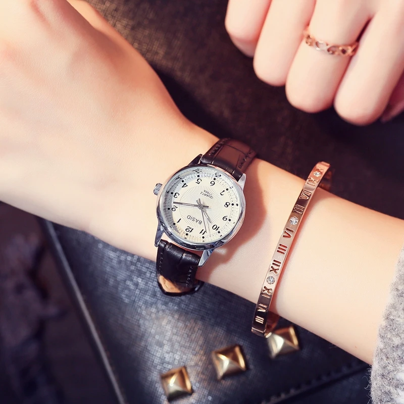 Часы наручные BASID мужские/женские кварцевые брендовые водонепроницаемые с