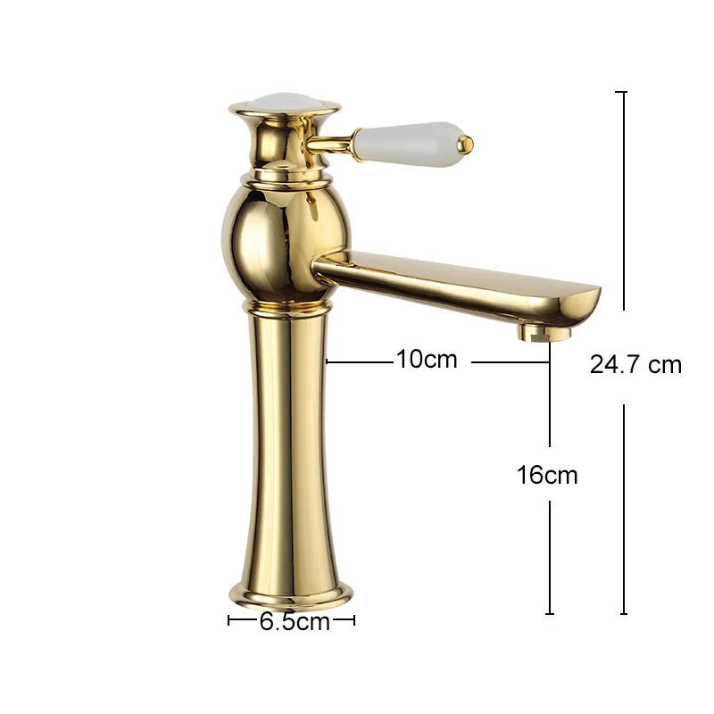 

BAKALA brass and with ceramic single handle basin faucet Hot and cold tall high gold bathroom sink mixer tap B-1036M/B-1036M-2