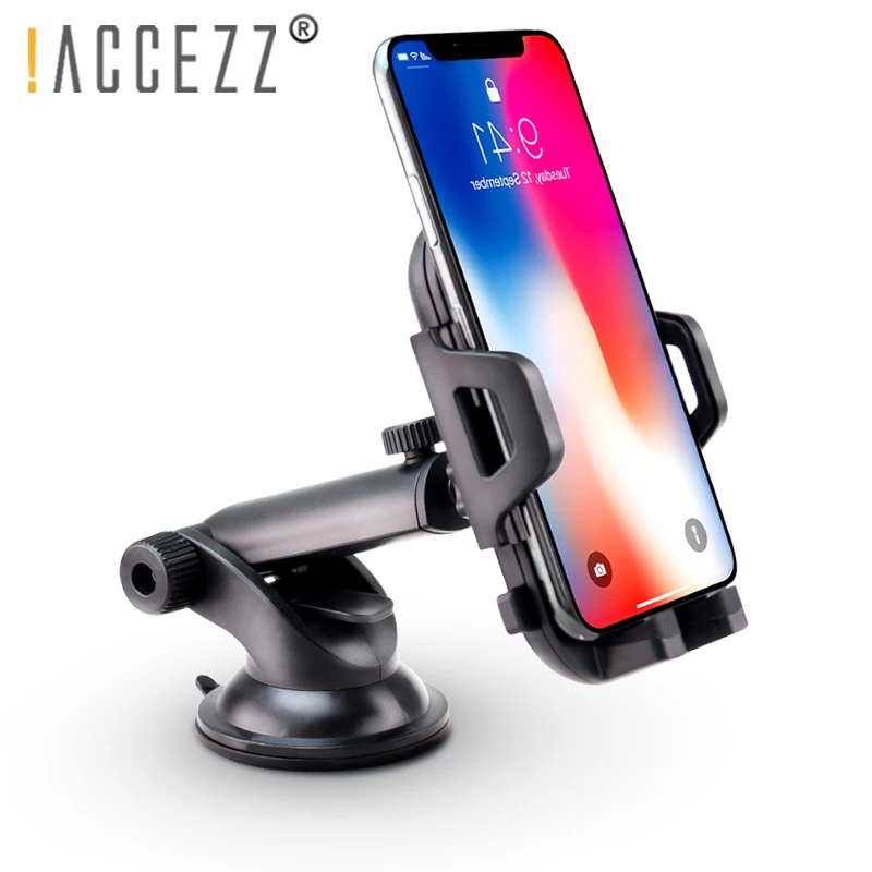 ! ACCEZZ Регулируемый автомобильный держатель для телефона универсальный iphone X XR XS MAX