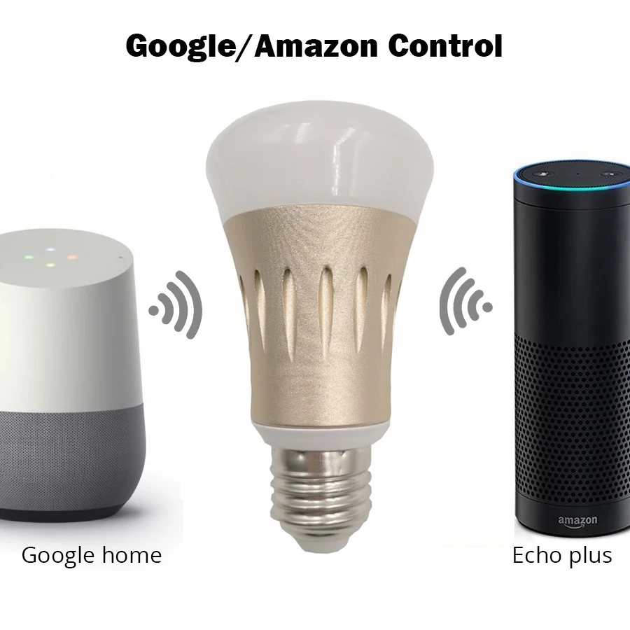 IFTTT светодиодная лампочка с регулированием яркости 2 4G wifi патрон умный свет RGB
