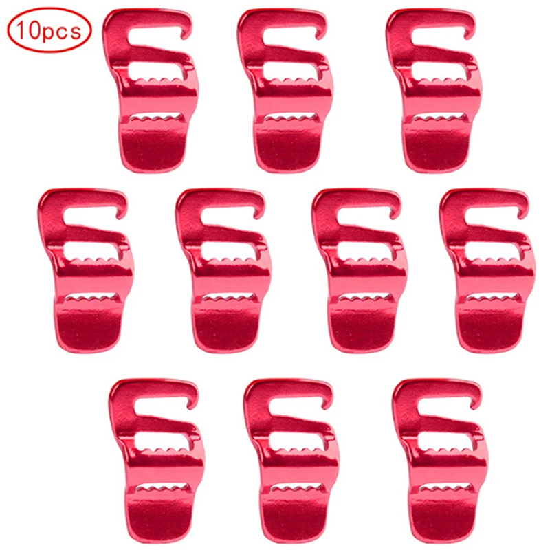 10Pcs Portable Backpack Fast Binding Buckle Luggage Package Tightening Buckle Tent Rope Tensioner Hook Outdoor Tools
