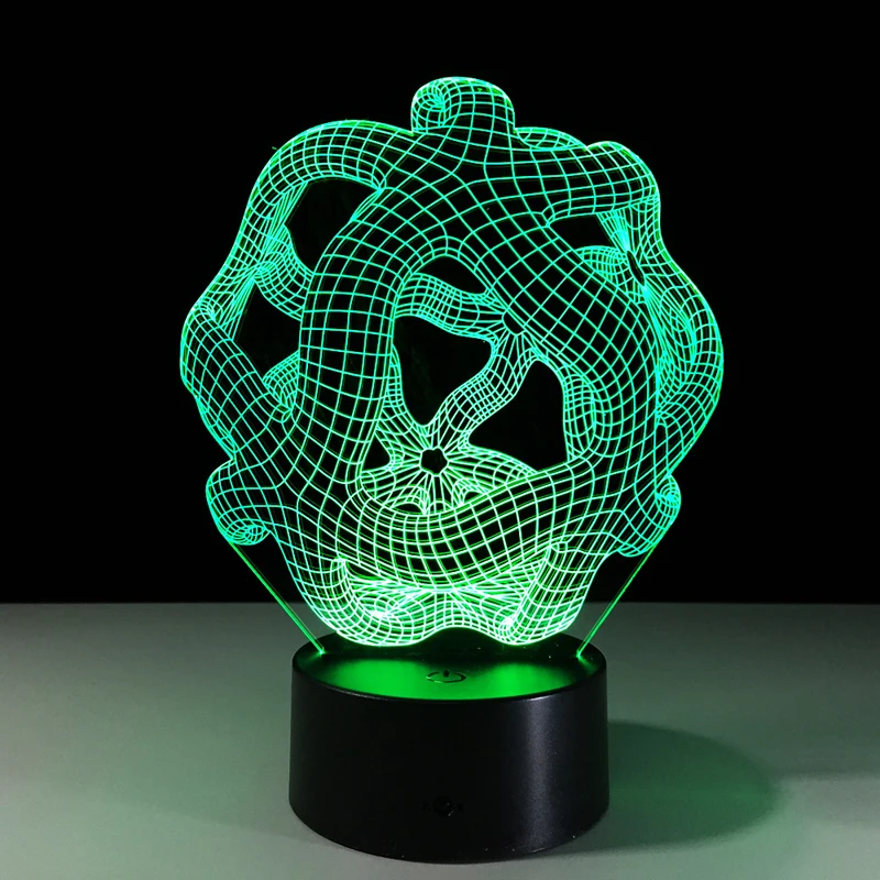BOCHSBC 3D абстрактная графика Ночная лампа 7 красочных сенсорных изменяющихся