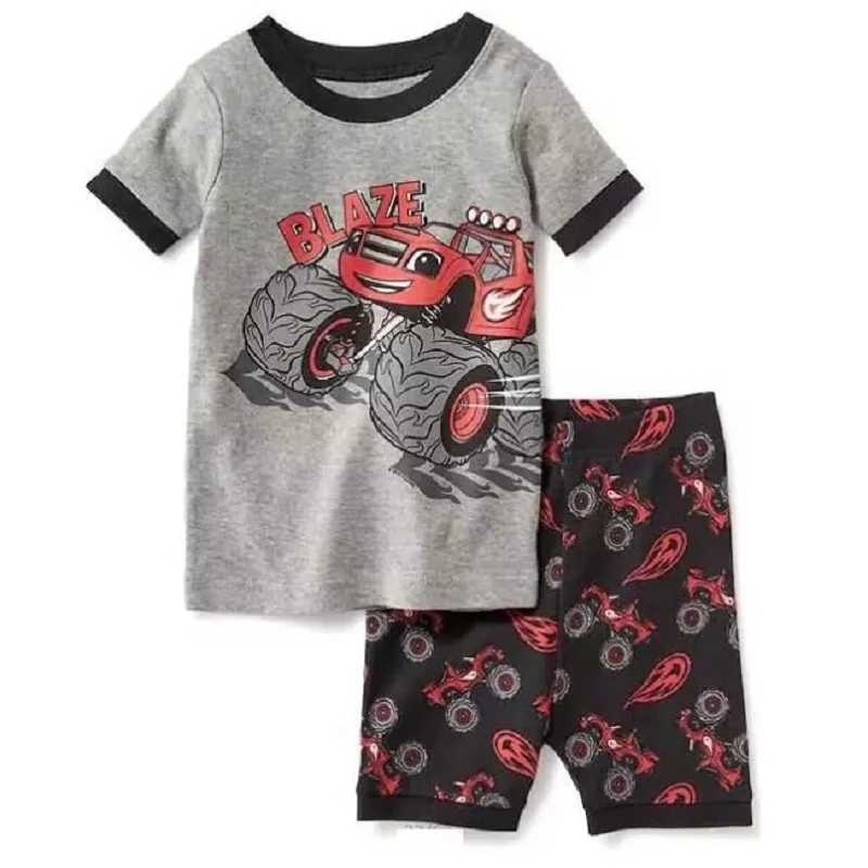 Популярные летние детские пижамы, одежда для маленьких мальчиков, костюм с героями мультфильмов, пижамы с короткими рукавами, детская одежда для сна, пижамные комплекты