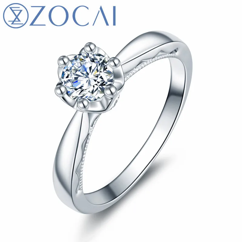 Брендовое дизайнерское обручальное кольцо ZOCAI с сертификатом бриллианта 0 2