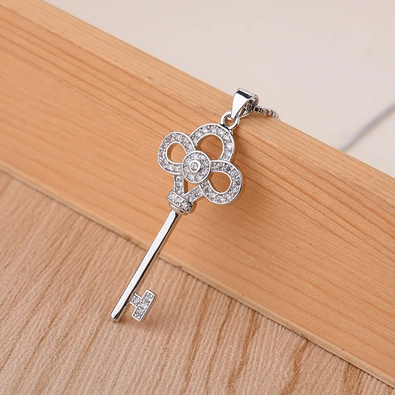 Женское ожерелье с подвеской в виде ключа Bijoux ювелирное изделие из стерлингового