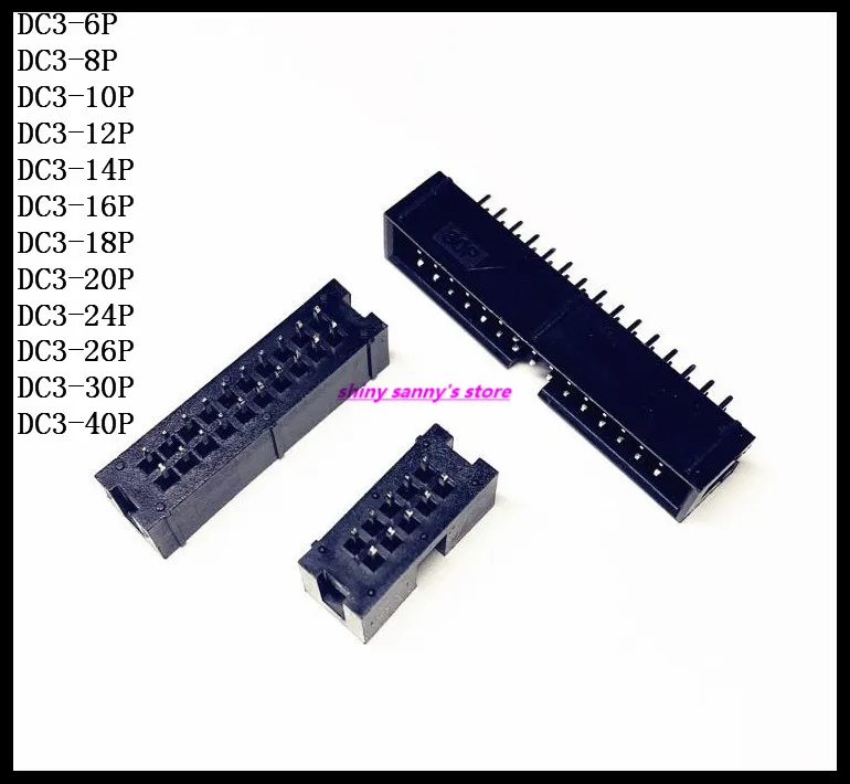 Аксессуары для розеток 16P 18P 20P прямой двухрядный коннектор IDC Box с шагом 2 54 мм
