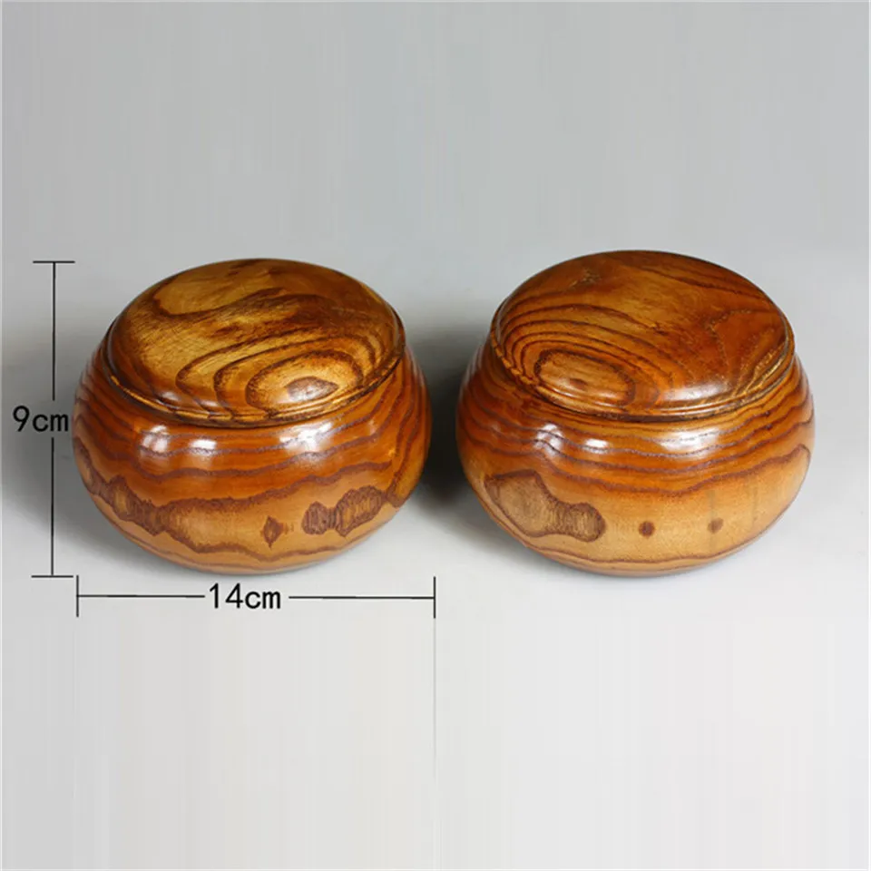 BSTFAMLY 2 Jars / Lot Wooden Go Chess Jar 14cm*9cm Chinese Old Game of Weiqi Checkers Boxes For 19 Road 361 Pieces GC02 | Спорт и