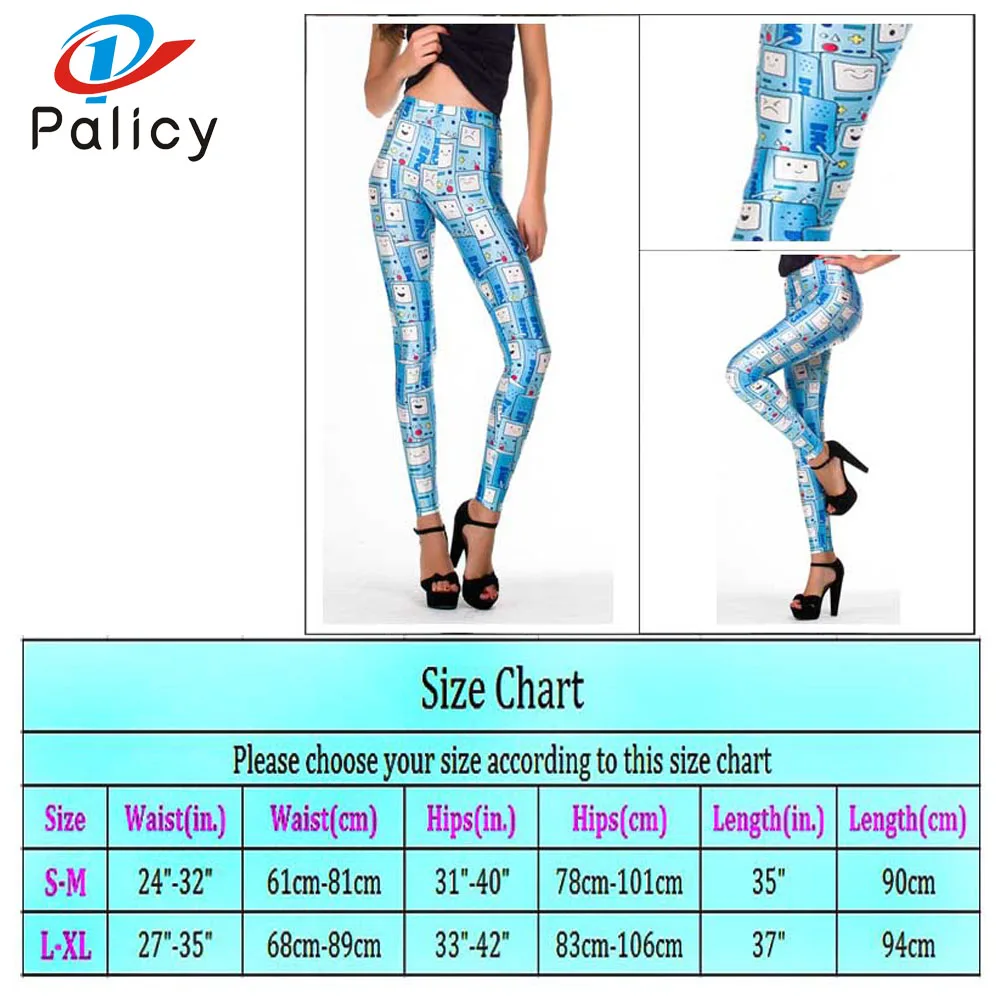 Palicy New Thin Fitness Fashion 3D Print Leggings Blue Cube Women Mid Waist Breathable Trouser Slim Pants Casual Cartoon
