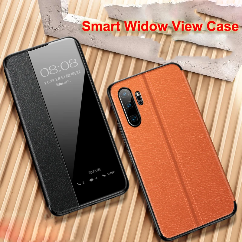 for Huawei P30 Pro Lite Nova 4e 4 Case Smart Window View Flip Leather Cover P30Pro Plus Funda Shell |