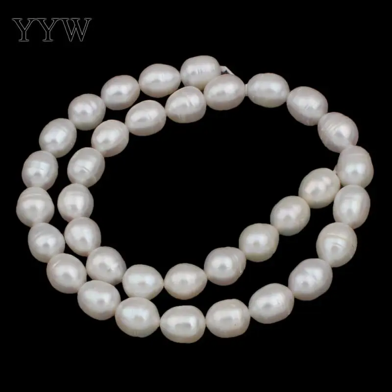 Высококачественные 9-10 мм бусы из натурального пресноводного жемчуга белый