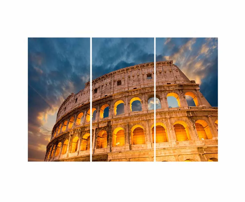 3 Панели винтажная карта мира холст живопись маслом Печать на холсте домашний