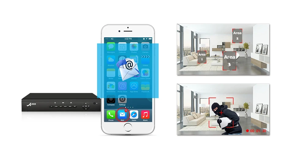 ANRAN камера безопасности 4CH POE NVR комплект 48V Onvif 1080P CCTV система HD IP Камера уличная система видеонаблюдения