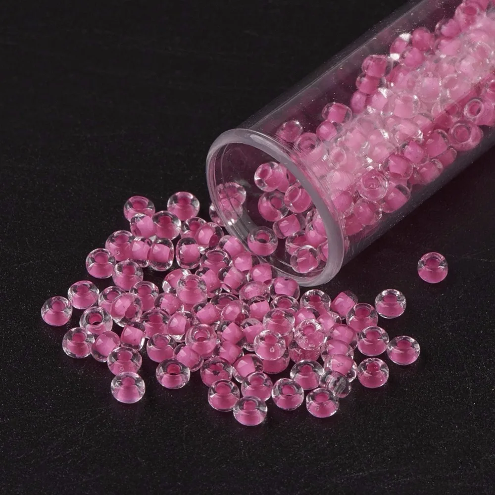 

13/0 FGB Transparent Glass Seed Beads, Grade A, Inside Color, Black, 2.3x1.5mm, Hole: 1mm; about 48500pcs/pound