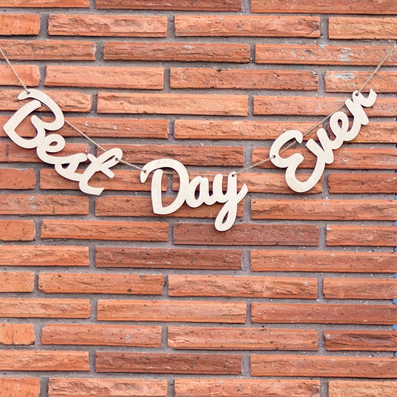 

Best Day Ever Banner for Wedding Decoration or Photography - Photo Prop Wedding Sign - Wooden Words -Wedding Decorations
