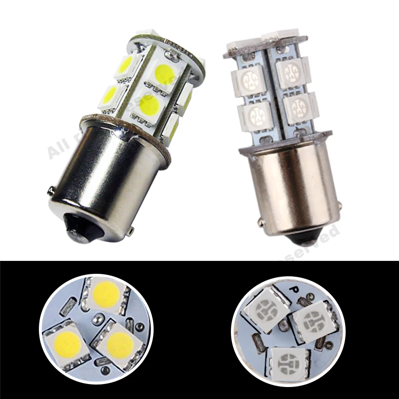10 шт. 1156 BA15S светодиодный 13 SMD r5w задний фонарь стоп-сигнал поворота s25 ba15s p21w