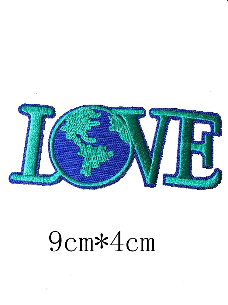 

3pcs green LOVE Embroidered Patches For Clothing Iron On Patches Clothes 31.5*14cm DIY Sequins Stickers Sewing Paste Decoration