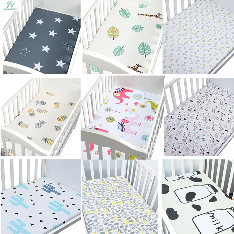 Baby Crib Fitted Sheet Soft Breathable Baby Bed Mattress Cov