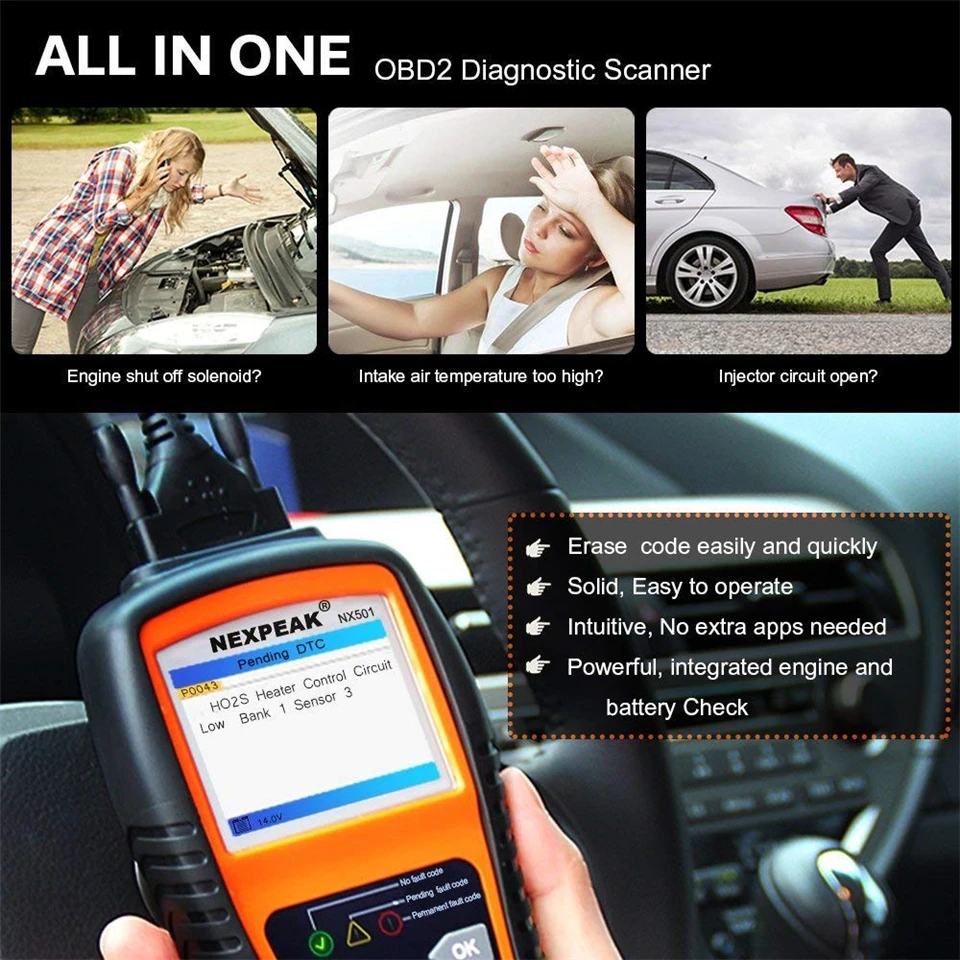 БД ODB2 Авто сканер NEXPEAK NX501 автомобильной сканера неисправности код ошибки чтения