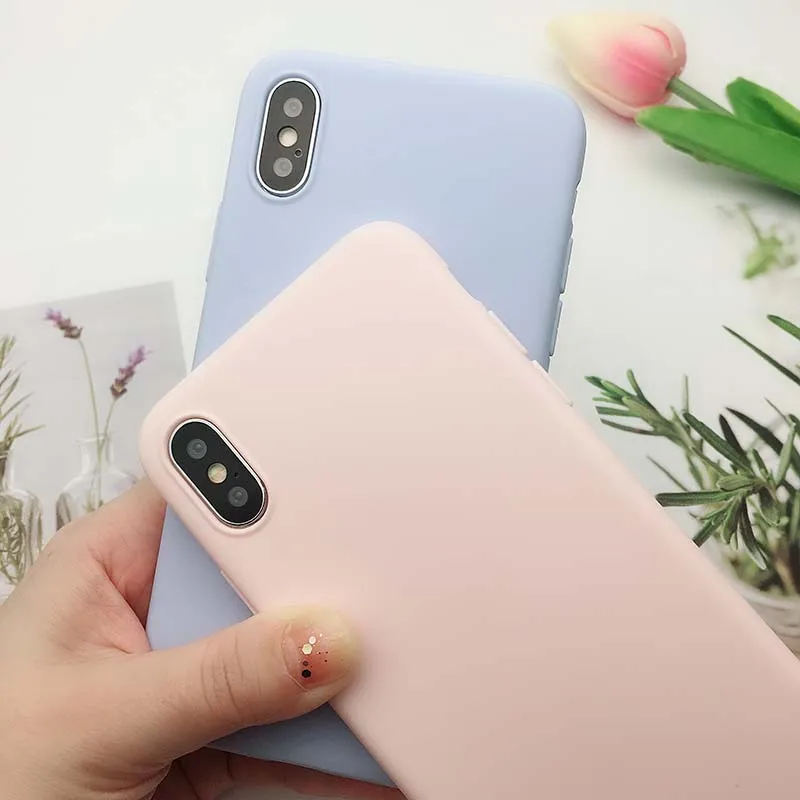 Матовый мягкий чехол из ТПУ карамельных цветов для iPhone 8 7 Plus 6 6s 5 дюймов