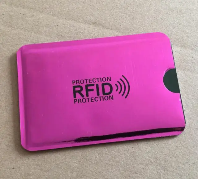 pink 100 шт против сканирования RFID блокирующий рукав для кредитной карты защита безопасности дебетовый Бесконтактный IC чехол для удостоверения личности блокатор - Цвет: pink