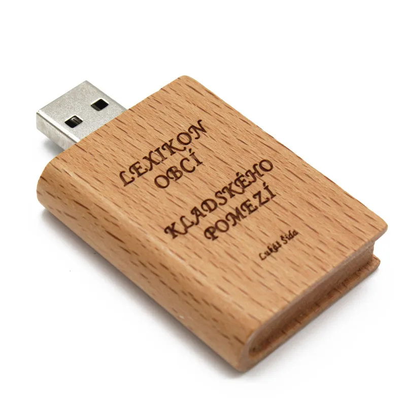 Заказная печать логотипа натуральная деревянная книга 8 Гб 16 usb флеш-накопитель 32