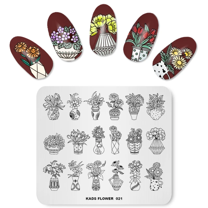 AriesLibra Nail Art Stamp штамповочные пластины цветок DIY Маникюрный шаблон для
