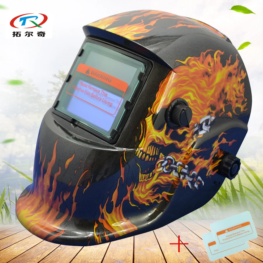 

Защитная сварочная маска для глаз затеняющая пайка TIG MIG Автоматическое затемнение сварочный шлем Солнечная и литиевая батарея мощность HD07 ...