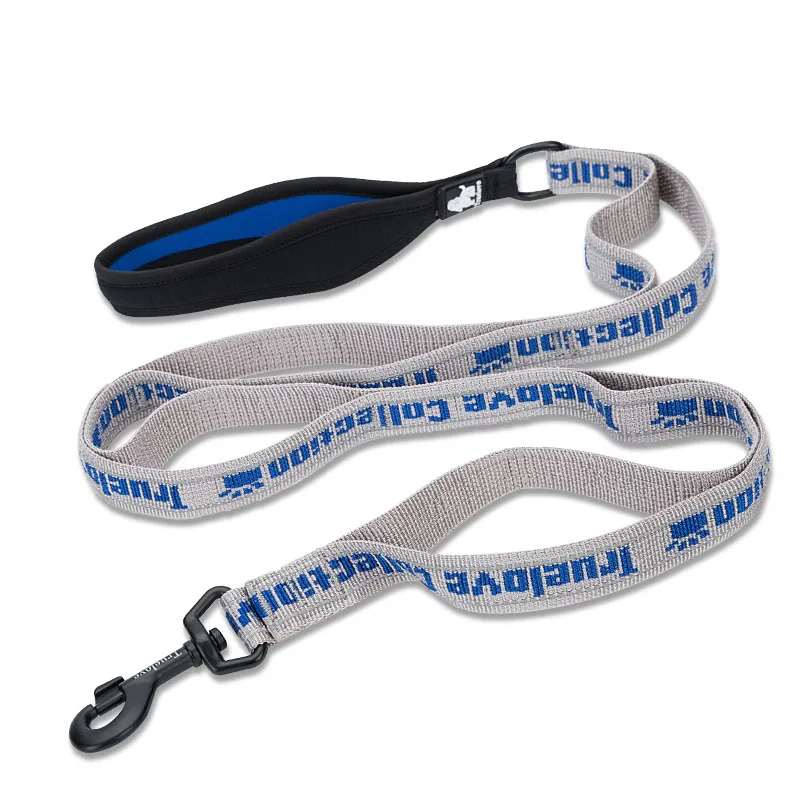 Gray-blue Truelove 140 см Многофункциональный нейлоновый собачий поводок Светоотражающий с мягким поводок с ручкой для собаки поводок для поводка для питомца Coleira Para Cachorro - Цвет: Gray-blue