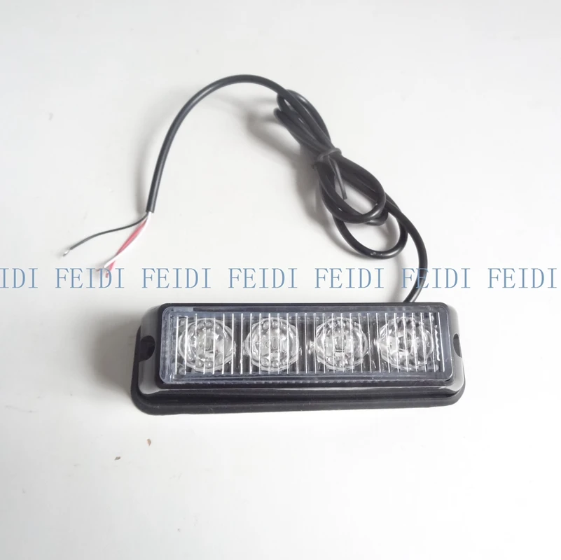 08002 Новые видео 12 В Универсальный 1x4led автомобилей Янтарный аварийного флэш Strobe