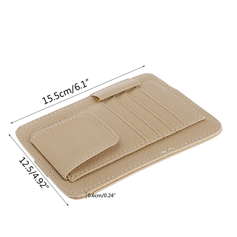 

Sun Visor Car Tools Cardholder Multi-Function Glasses Pen Document Clip Beige G6KC