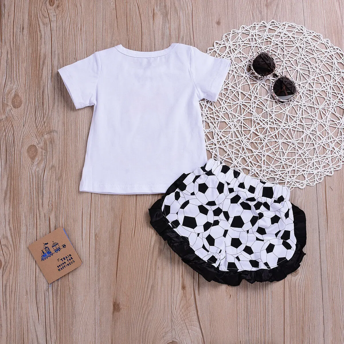 Baby Girl Kid Summer Volleyball Sport Little sister biggest fan White Letter Print T-shirts Toddler Clothes Tops+Shorts Pants | Мать и