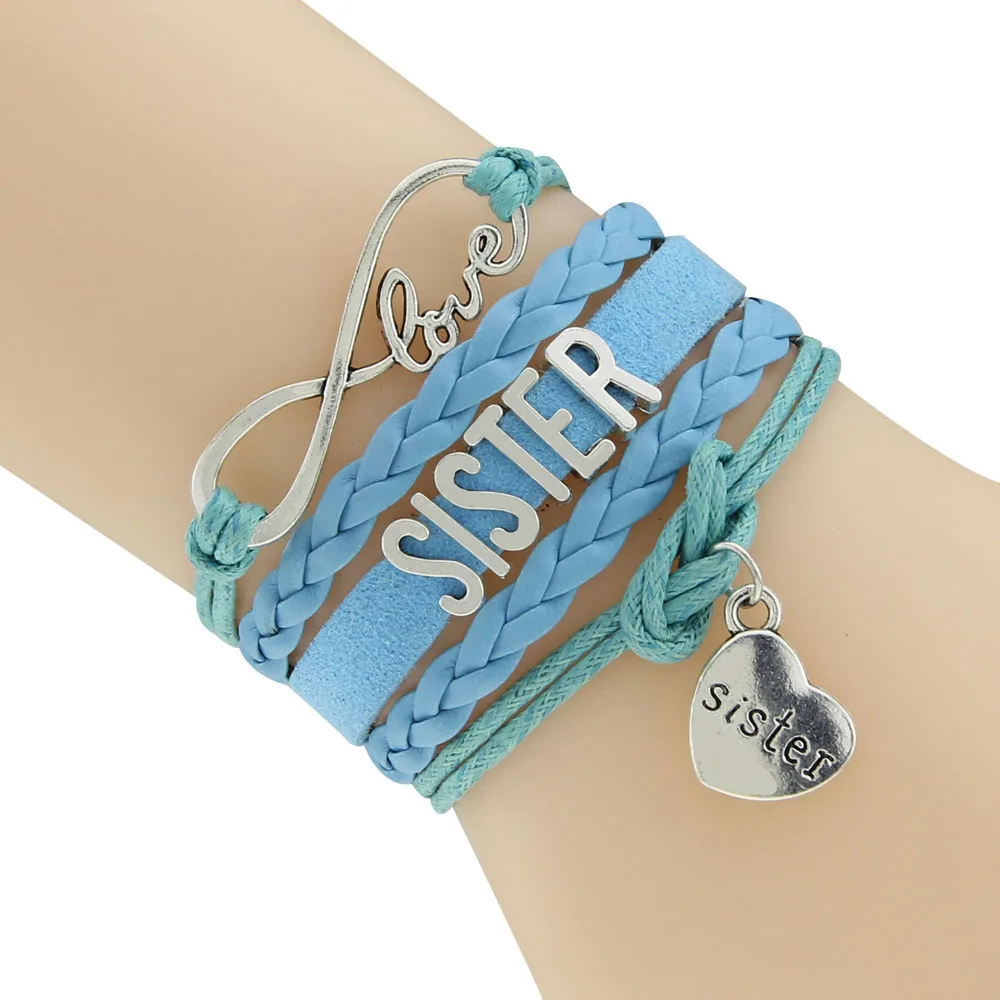 Бесконечность любовь вощеный шнур браслет версия сестра 6 видов цветов 2016 Новый