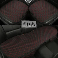3pcs frontrear seat cover black and red linen universal seat cover cushion vehicles interior accessories four season