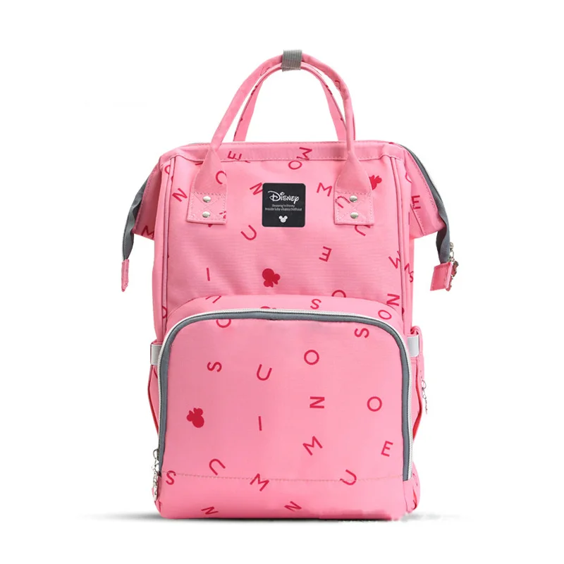 Pink Натуральная сумка для мамы с Микки Маусом disney, многофункциональная сумка для беременных, Детская сумка для ухода за подгузниками, рюкзак для путешествий, Bolsa de molia - Цвет: Pink