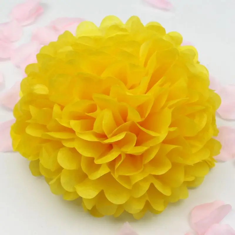 yellow 12''30cm Свадебные украшения Аксессуары для мероприятий помпоны из бумаги салфеток Бальные вечерние принадлежности для дня рождения - Цвет: yellow
