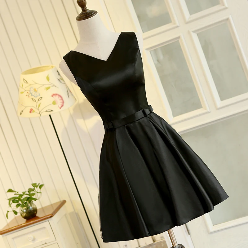 SOCCI/коктейльные платья с бантом и поясом для женщин 2017 маленькие черные милое